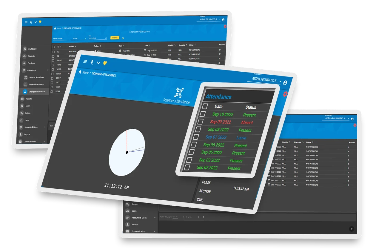 2X School attendance management interface