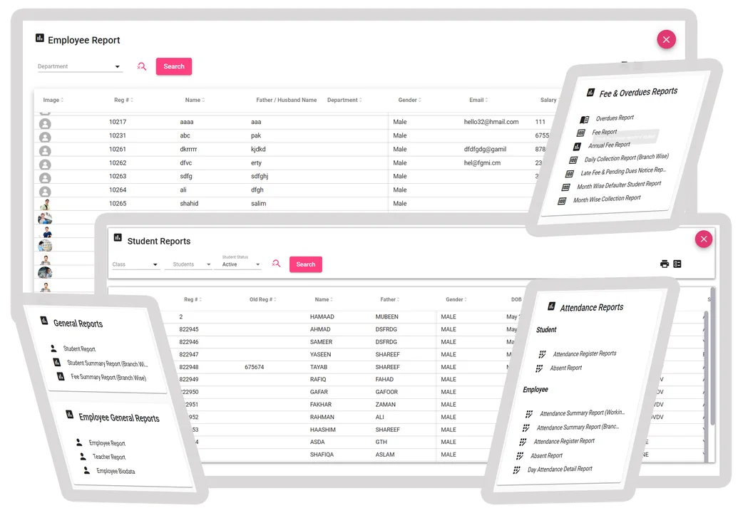 Communication and SMS reporting interface